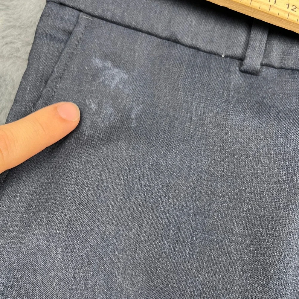 Ballin Comfort-EZE Mens Super 120s Wool Dress Pants Gray Cuffed 35x29